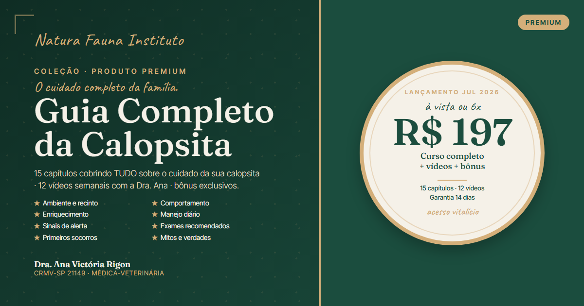 Capa do Guia Completo da Calopsita · Curso Premium do Natura Fauna